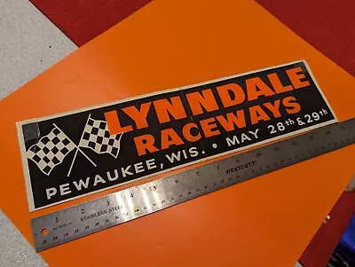 1966 Lynndale Farms Road Racing Course Bumper Sticker VTG Pewaukee WI • $44.95