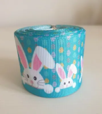 1 YARD Easter Bunny Grosgrain Ribbon 38mm Craft Cake Ribbon Decoration • £3