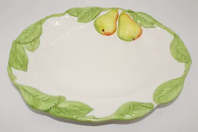 Vintage San Marco Nove Italy Majolica Fruit Pear Salad Dessert Plate Platter • $9.99