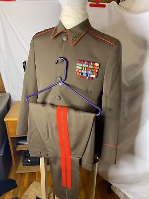 Vintage Soviet Russian Major General Uniform Tunic Trousers 1970s • £237.48