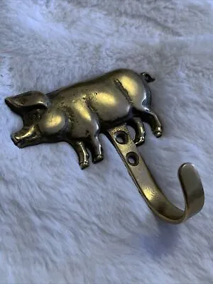 Vintage Brass Pig Wall Hook • $14.99