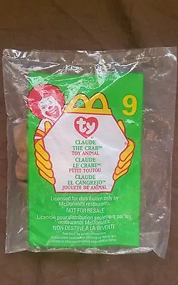 McDonalds ~ 1993 Teenie Beanie Babies #9 ~ CLAUDE~Factory Sealed Bag ~FREE SHIP! • $6.99