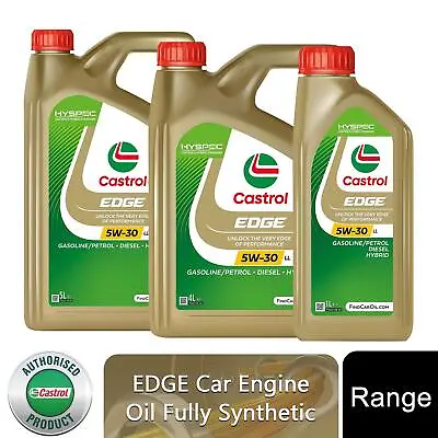 £15.19 • Buy CASTROL EDGE Car Engine Oil Fully Synthetic Titanium 1 Or 4 Litre
