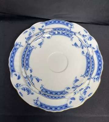 (3) Pc VA 1824 Portugal China Blue/White Saucer Bread Plate Salad Plate SEE PICS • $15