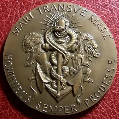 Mari Transve Mare Hominibus Semper Prodesse Crusader Galley Medal By R. JOLY • $104.54