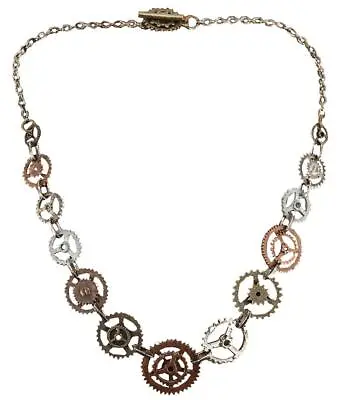 Steampunk Antique Single Chain Gears Costume Necklace Adult One Size • $11.69