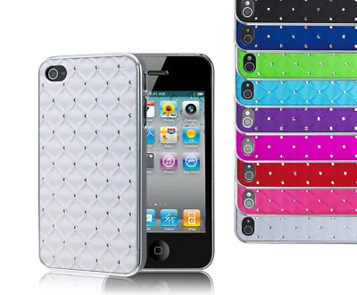 Luxury Bling Diamond Diamante Chrome Design Case Cover For Apple IPhone 4 4S UK • £1.98