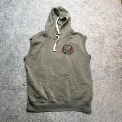 $19.95 • Buy Boston Scally Company Hoodie Vest Mens Medium M Gray Pullover Fleece Hat Boxing
