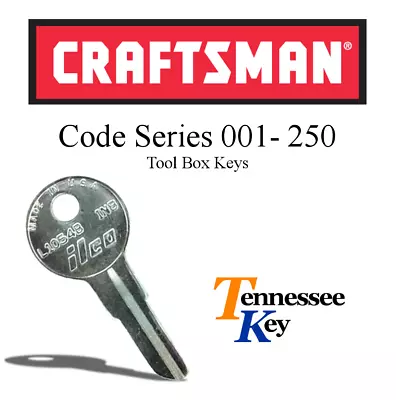 Craftsman Tool Box Key / Cut By Your Keys Code  / Key Code Series 001-250 • $4.99