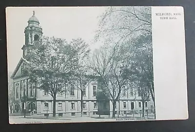 Town Hall Milford MA Unposted UDB Postcard • $2.75