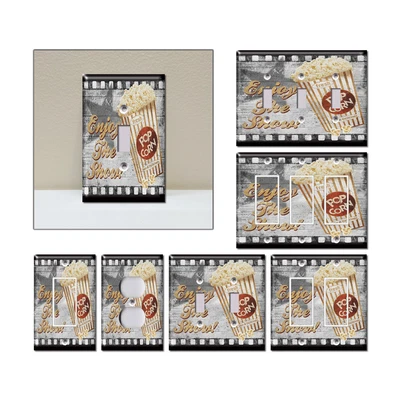 $9.80 • Buy Cinema Popcorn Movie Theater - Light Switch Covers Home Decor Outlet Wall Plate