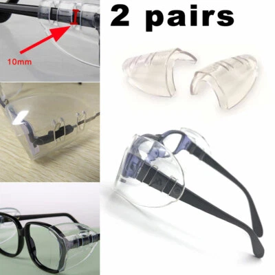£5.38 • Buy 4X Side Shields Clear Goggles Flexible Safety Glasses Universal Protection Eye