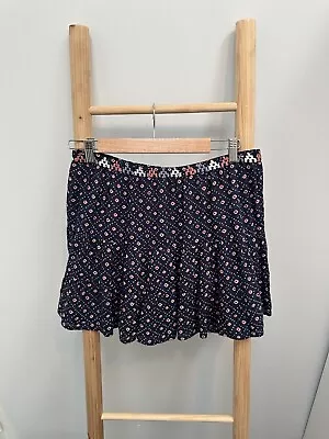 Tigerlily Skirt Boho Size 12 Embroiled Navy Blue Print Summer Beach M • $30