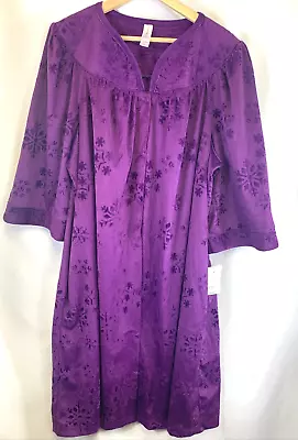 White Stag Short Sleeve Very Soft Velvet Look Purple 2 Pockets Women's Robe 3X • $19.97