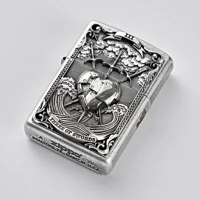 Zippo Lighter Three Of Swords Silver Emblem Windproof Free Shipping New In Box • $867.63