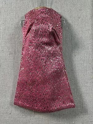 ** Vintage BARBIE - VELVET VENTURE #1488 - Gold & Pink Snakeskin Brocade Dress • $24.99