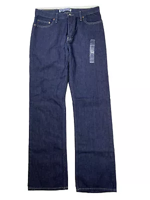 NEW Express Men's Dark Wash Low Rise Button Fly Boot Cut Jeans - 33x34 • $25.16