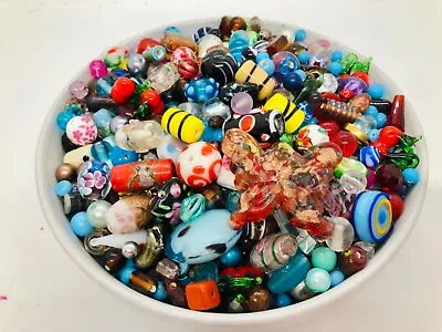  Lampwork Czech & Mixed Beads Variety Of Colours And Sizes  • £15