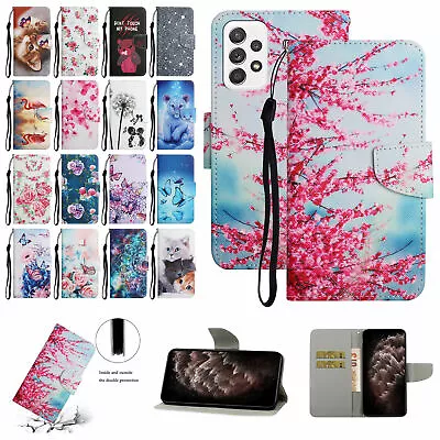 Flower Cat Butterfly Wallet Phone Case For Samsung S20 S21 Note 20 A32 A22 A12 • $4.04