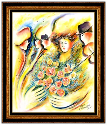 Zamy Steynovitz Original Oil Painting On Canvas Signed Portrait Flowers Artwork • $3995