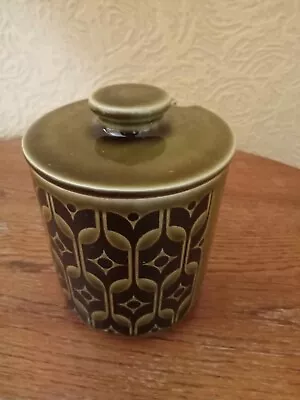 Vintage Hornsea Pottery Green Heirloom Covered Jam Pot By John Clappison • £15