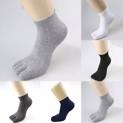 £4.76 • Buy Mens Five Toe Cotton Socks Breathable Pure Sports Trainer Running Finger Socks