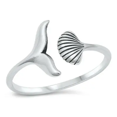 Mermaid Tail Seashell Wholesale Ring New .925 Sterling Silver Band Sizes 5-10 • $10.79