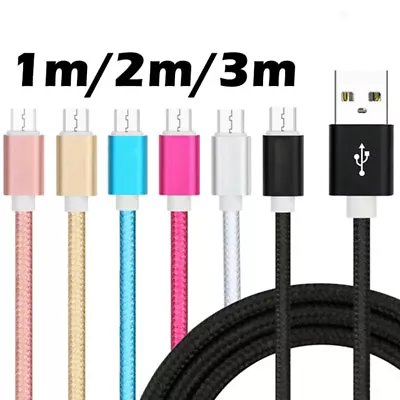 Micro USB Cable Lead Braided Fast Charger Data Cable For LG G4 G3 G2 Nexus 5 4 • £3.44