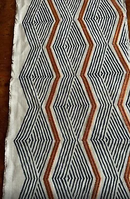 Jane Churchill Zhiri Fabric In Indigo/orange  RRP £89/m 32cm W X 152cm L • £25