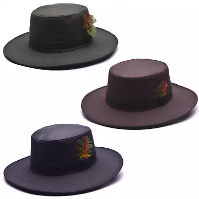 £16.99 • Buy British Waxed Cotton Bush Outback Hat Fedora Water Repellent Luxury Wide Brim