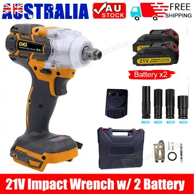 Cordless Electric Impact Wrench Brushless Rattle Gun 1/2  Driver + 2 Battery • $59.79