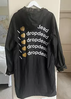 Drop Dead I Love Drop Dead  Jacket Large Streetwear Rain Trench Coat Logo Lined • $127.49