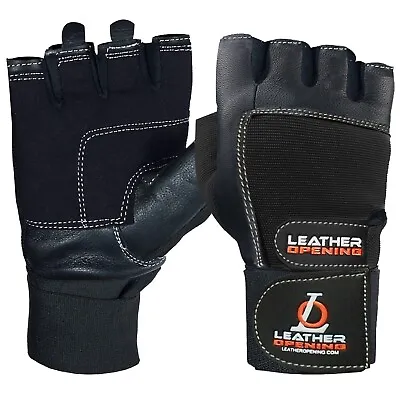 £5.49 • Buy Gym Gloves Weight Lifting Leather Padded Training Workout Bodybuilding Straps F+