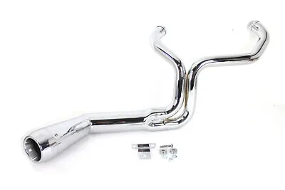 FLT Offset Megaphone 2:1 1-3/4 Inch Exhaust Chrome With Chro Fits Harley Davidso • $263.99