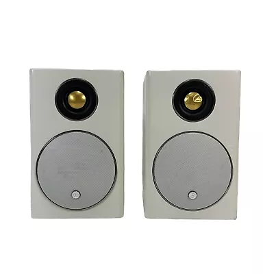 Pair Of Monitor Audio Radius 90 HD Bookshelf Speakers ~ White ~ WORKING • $179.88