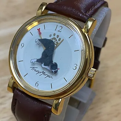 Unused Tracy Morgan Men Moving Dog Gold Tone Leather Analog Quartz Watch~New Bat • $18.89