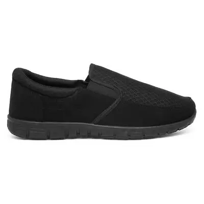 By XL Mens Shoes Black Adults Slip On Trainers Memory Foam Mesh Blake SIZE • £12.99