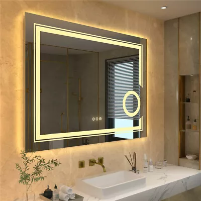 Big Large Bathroom Mirror LED Light With Magnifying Studio Salon Makeup Mirror • $195.90