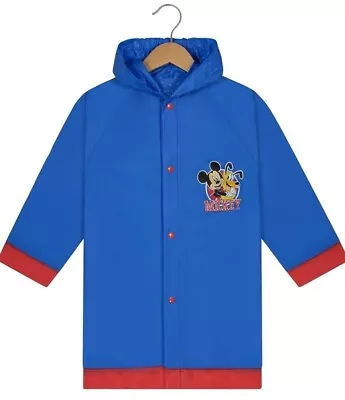 Mickey Mouse Disney Boy’s Rain Jacket Size 6/7 Blue W/ Red Trim • $7.95