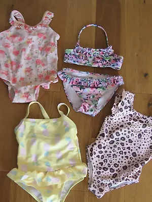 4 X Baby Girls Swimming Costume/bikini Bundle 4 Frill Cross Back - 18-24 Months • £6.99