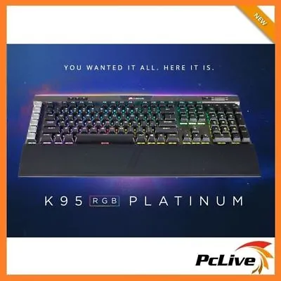 $369.90 • Buy Corsair K95 RGB PLATINUM Mechanical Gaming Keyboard Cherry MX Speed Switch USB
