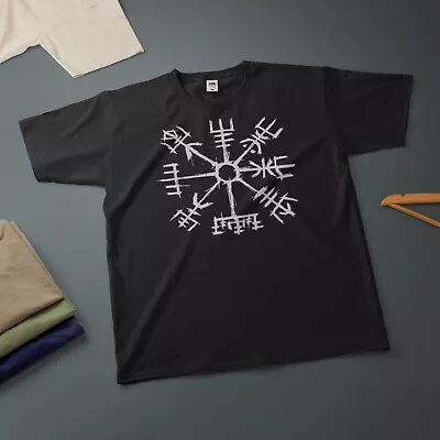 Viking Compass Nordic Rune T-Shirt Various Sizes & Colours Funny Tee • $11.35