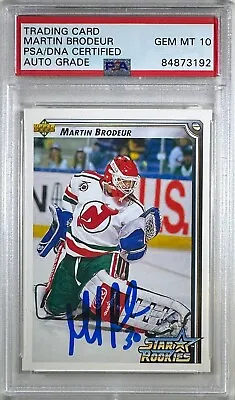 Martin Brodeur Signed Auto 1992 Upper Deck RC #408 New Jersey Devils PSA GM 10 • $199.99