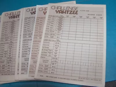 Challenge Yahtzee Score Sheets Pads - 100 Sheets              100-6oz • $5