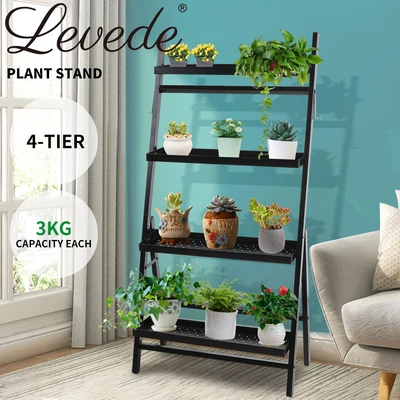 $59.99 • Buy Levede 4-Tier Plant Stand Outdoor Indoor Flower Pots Rack Corner Planter Shelf