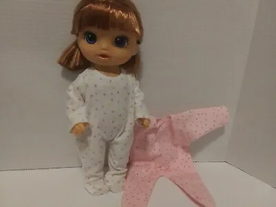 Doll Clothes Made To Fit 12   Baby Alive Doll - 2   Footsie Pajamas-  C84 • $10.49
