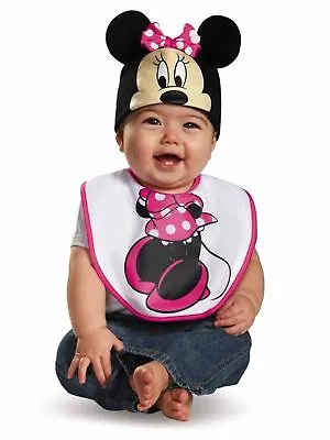 Disguise Baby Girl's Disney Pink Minnie Mouse Infant Bib & Hat Costume • $7.99