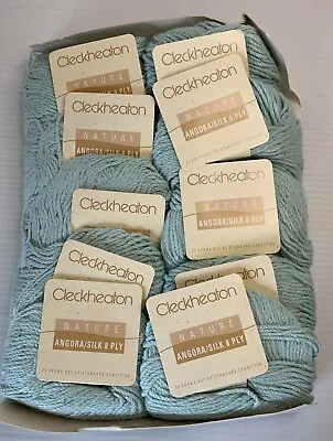 Angora Silk 8 Ply Pale Blue Nature Cleckheaton Knitting Yarn  Lot X 250gms • $35
