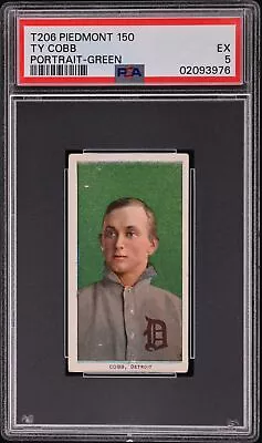 1909-11 T206 Piedmont 150 Ty Cobb PSA 5 Portrait-Green • $40700