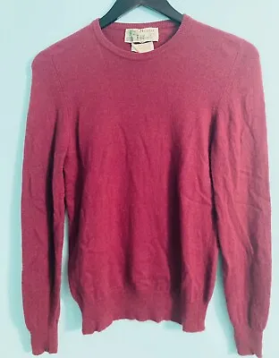 B. Altman & Co 100% Cashmere Burgundy Knit Made In Hawick Scotland Small • $46.99